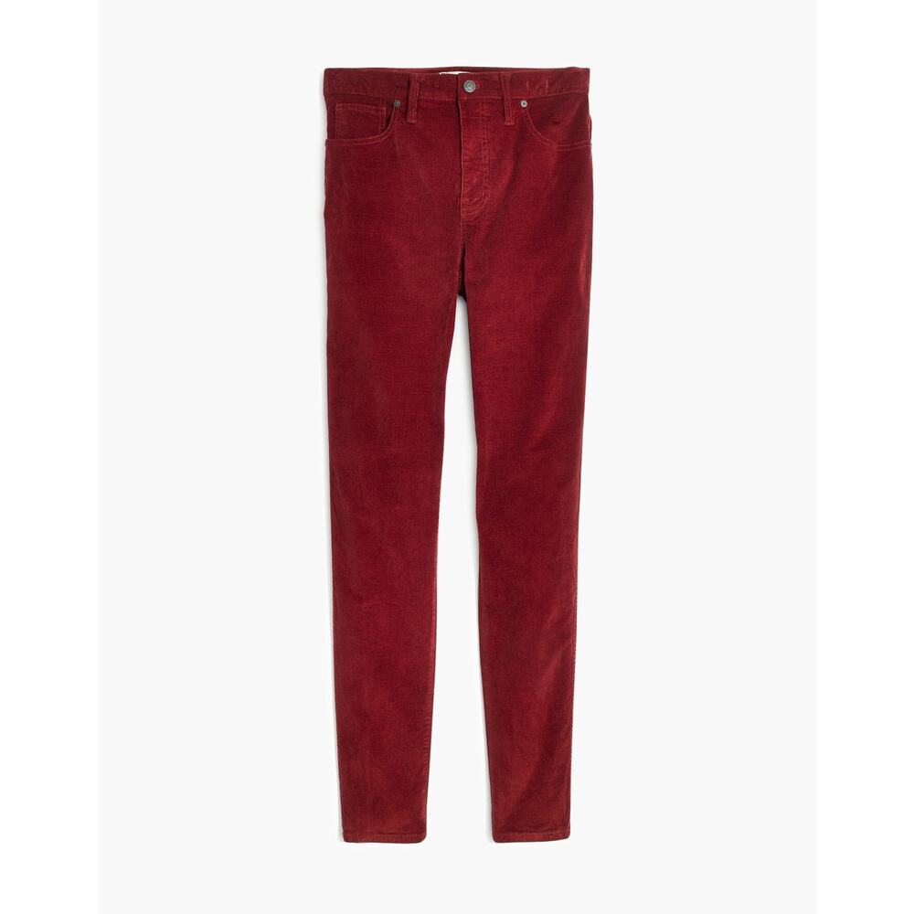 Madewell Corduroy 10" High Rise Skinny Jeans Red Womens 28P 28 Petite